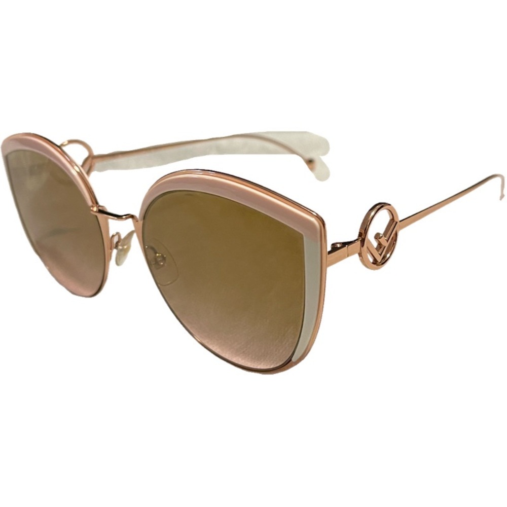 Fendi Cat Eye Pink/White/Rose Gold Sunglasses w/case